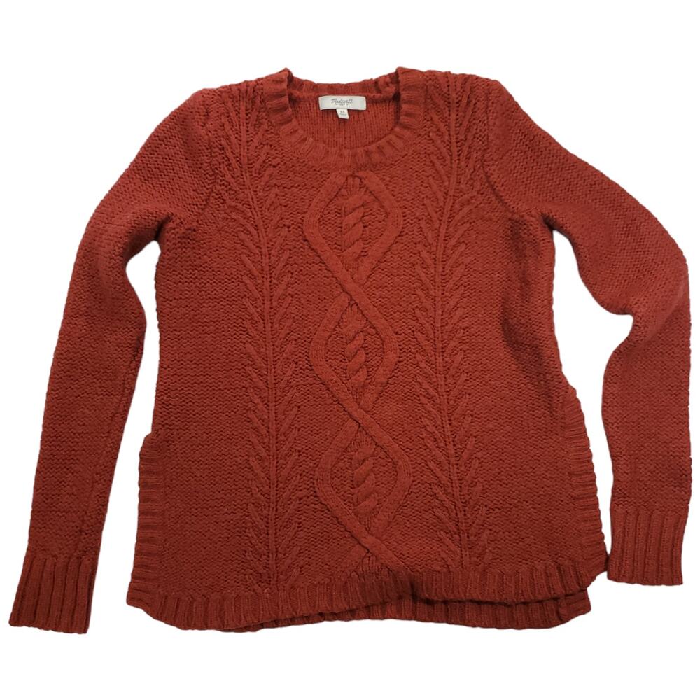 Madewell | Firelight Wool & Alpaca Blend Pullover Cable Sweater | Size XS - Picture 4 of 10
